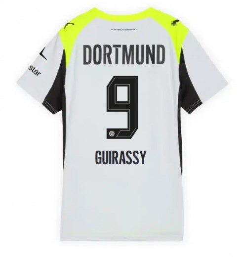 Ženske Nogometnih dresov Borussia Dortmund Serhou Guirassy #9 Gostujoči 2025-26 Kratki rokavi Ženske Nogometnih dresov Borussia Dortmund Serhou Guirassy #9 Gostujoči 2025-26 Kratki rokavi